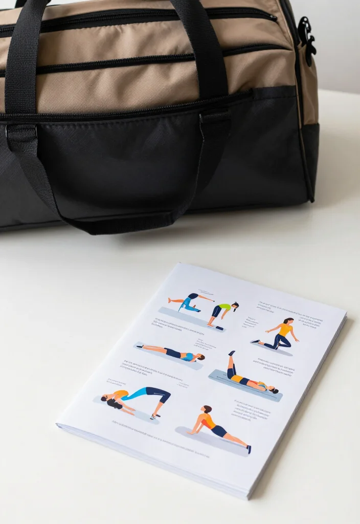 21 Gym Bag Essentials for Morning Workouts When You're Going Straight to Work After - 18. Portable Exercise Guide 1