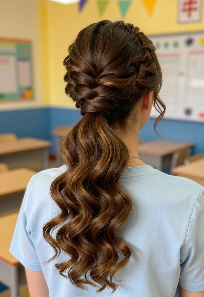 21 Half-Up Back to School Hairstyles for a Fresh Everyday Vibe - 10. Half-Up Twisted Bun 1