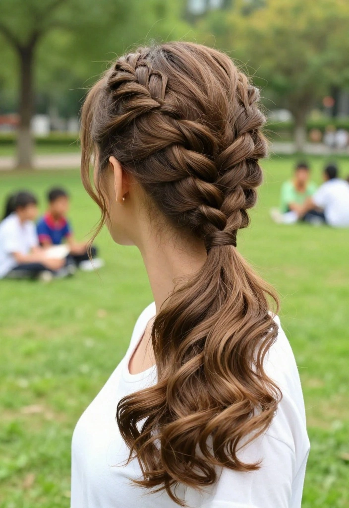 21 Half-Up Back to School Hairstyles for a Fresh Everyday Vibe - 11. Half-Up Dutch Braid 1