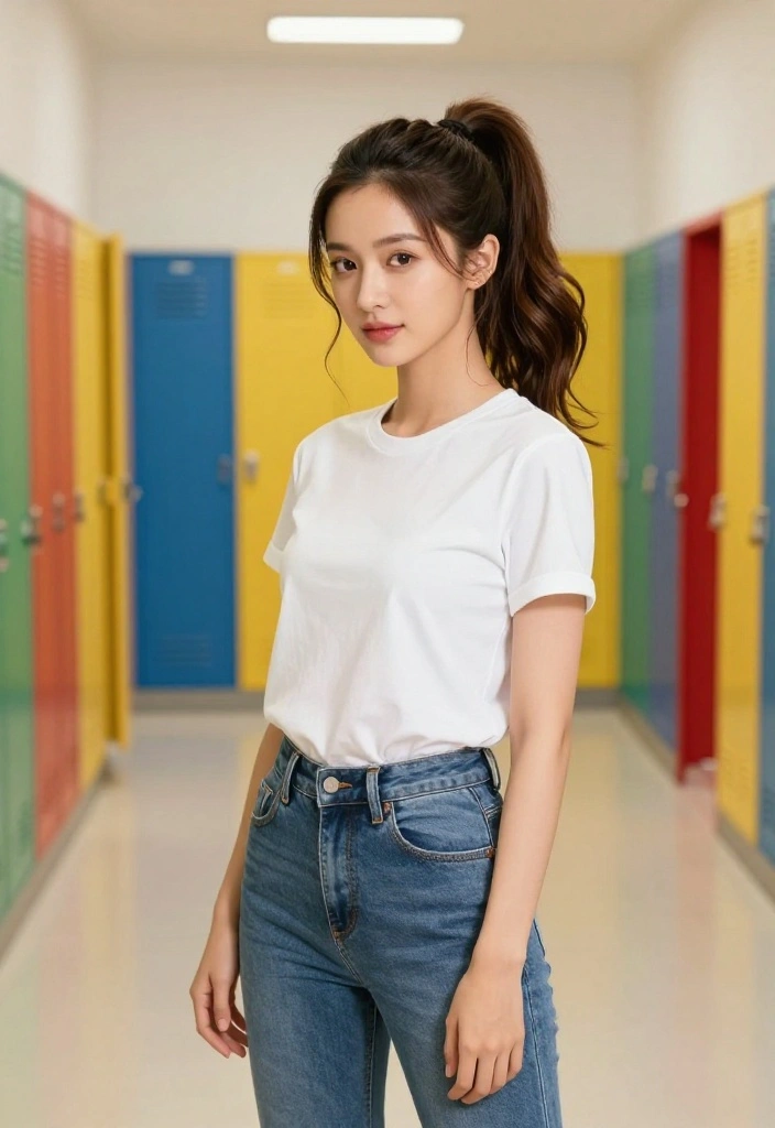 21 Half-Up Back to School Hairstyles for a Fresh Everyday Vibe - 12. Half-Up Ponytail with a Twist 1