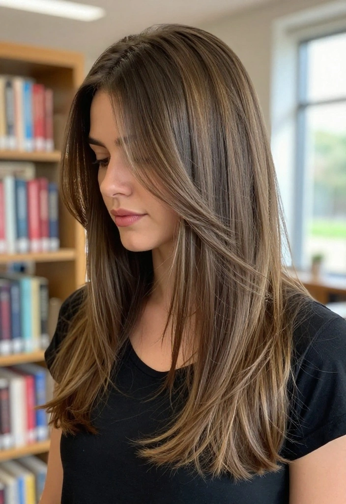 21 Half-Up Back to School Hairstyles for a Fresh Everyday Vibe - 21. Half-Up Layered Style 1