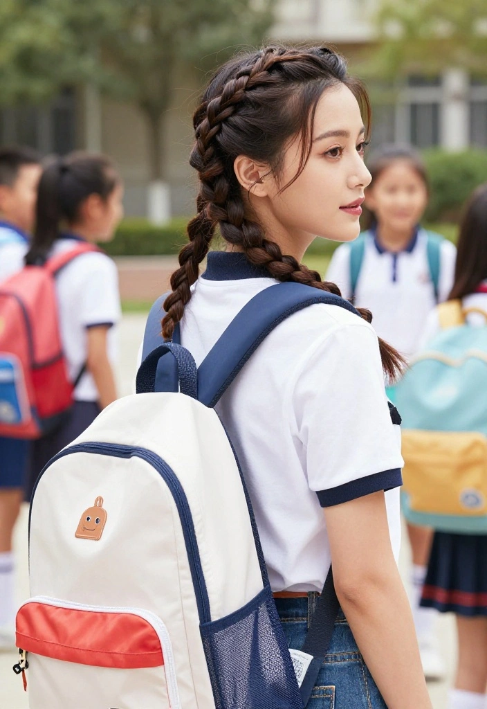 21 Half-Up Back to School Hairstyles for a Fresh Everyday Vibe - 3. Braided Half-Up Crown 1