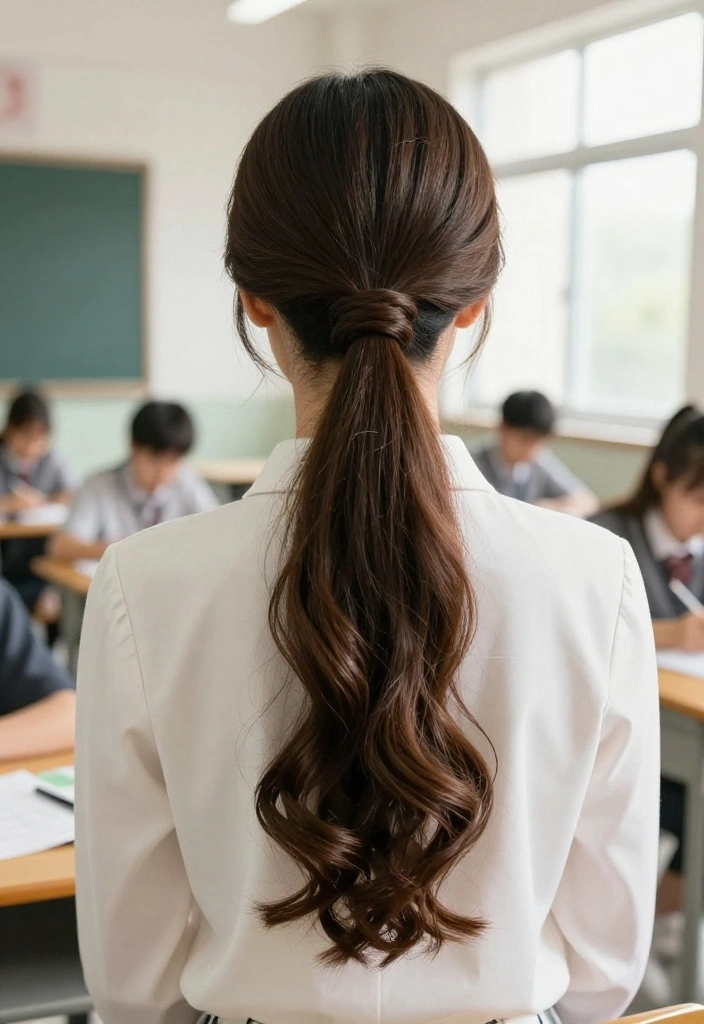 21 Half-Up Back to School Hairstyles for a Fresh Everyday Vibe - 4. Classic Half-Up Ponytail 1