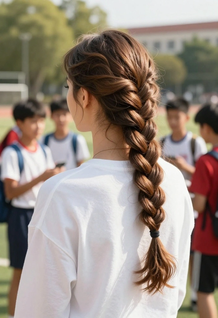 21 Half-Up Back to School Hairstyles for a Fresh Everyday Vibe - 6. Half-Up Braid with Loose Waves 1