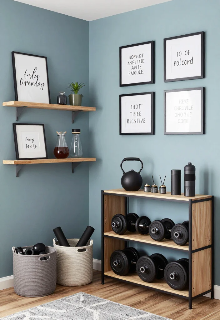 21 Home Gym Design Ideas That Look Stylish Enough to Make Your Guests Jealous - 11. Stylish Storage Solutions 1