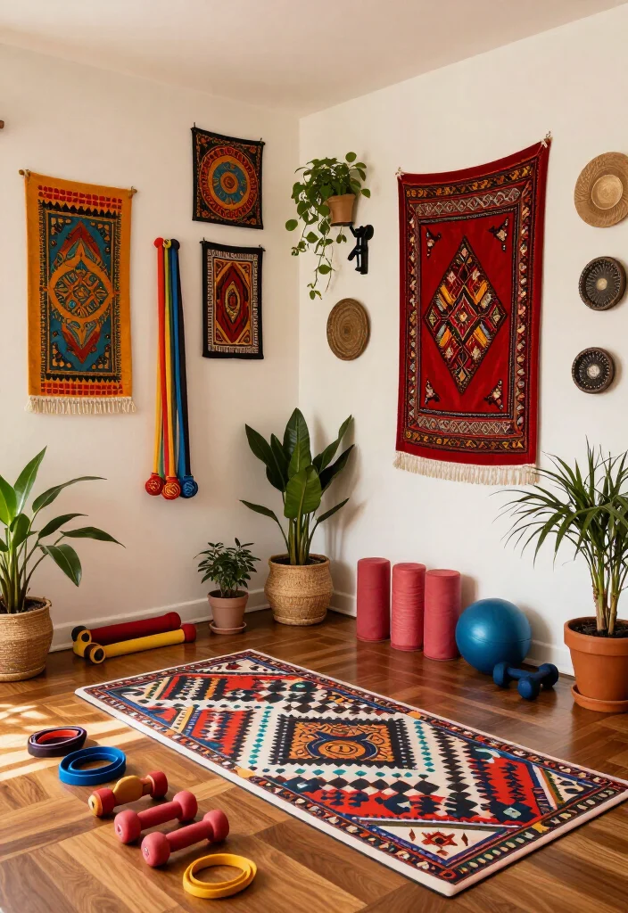 21 Home Gym Design Ideas That Look Stylish Enough to Make Your Guests Jealous - 12. Global Inspiration 1