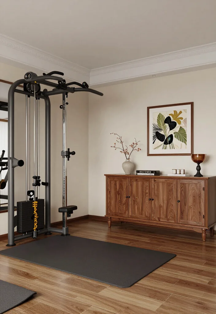 21 Home Gym Design Ideas That Look Stylish Enough to Make Your Guests Jealous - 18. Transitional Spaces 1