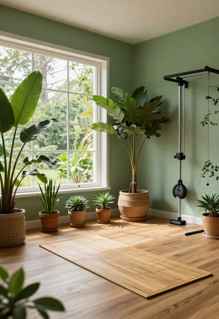 21 Home Gym Design Ideas That Look Stylish Enough to Make Your Guests Jealous - 7. Nature-Inspired Retreat 1