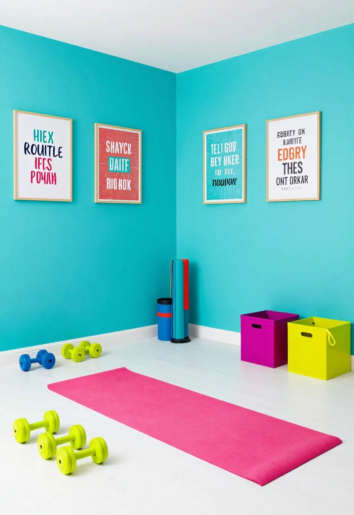 21 Home Gym Design Ideas That Look Stylish Enough to Make Your Guests Jealous - 8. Color Pop 1