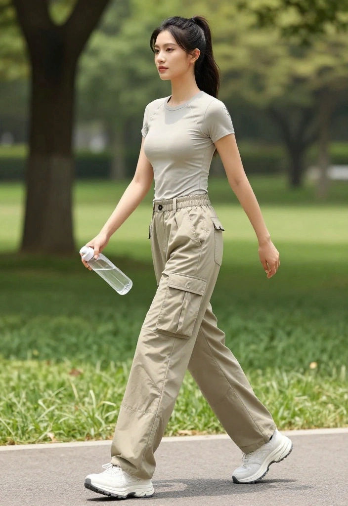 21 Modest Gym Outfits for Muslim Women That Are Breathable, Athletic, and Beautiful - 16. Versatile Cargo Pants 1