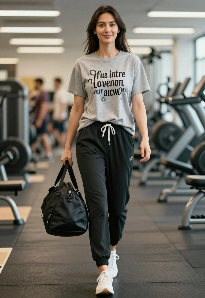 21 Modest Gym Outfits for Muslim Women That Are Breathable, Athletic, and Beautiful - 9. Trendy Graphic Tees 1