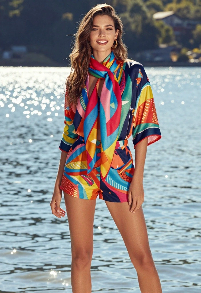 21 Quick Lake Hairstyles You Can Use to Hide Greasy Hair - 19. Loose Waves with a Scarf 1