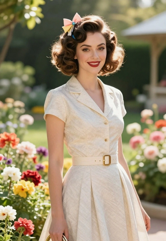21 Simple Hot Weather Hairstyles Perfect for Short Hair - 7. Pin-Up Curls 1
