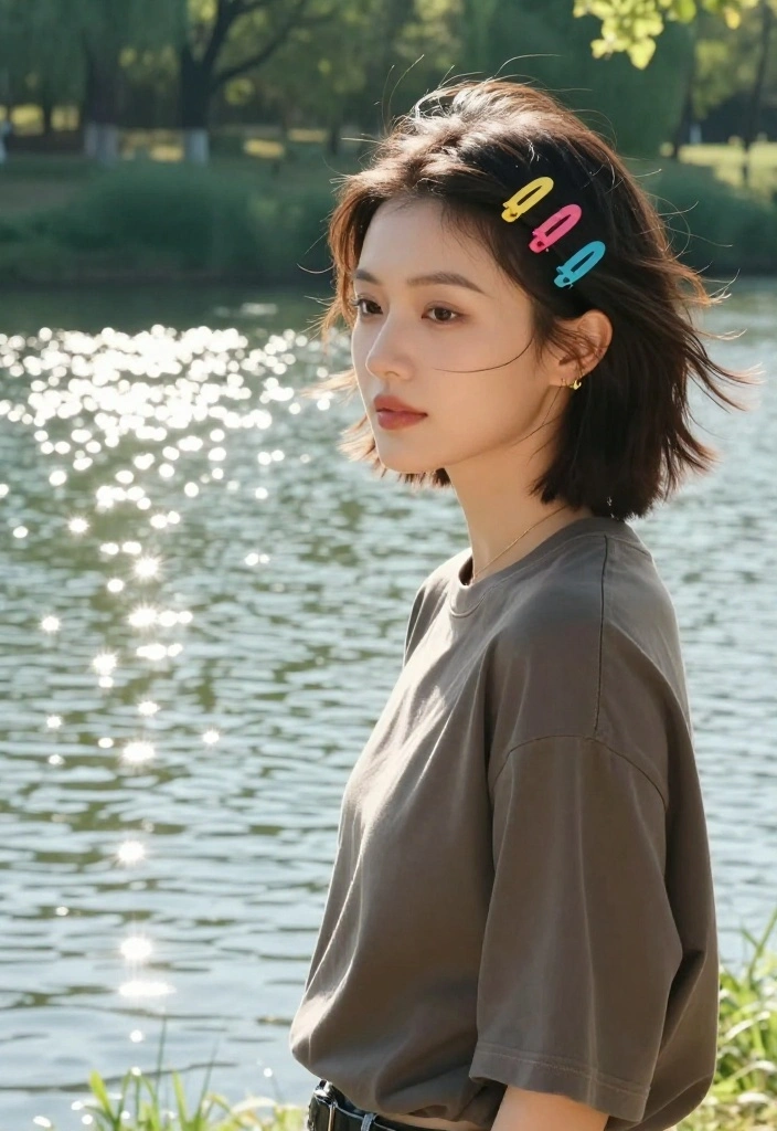 21 Simple Lake Hairstyles That Are Perfect for Short Hair - 10. Cute Clipped Style 1