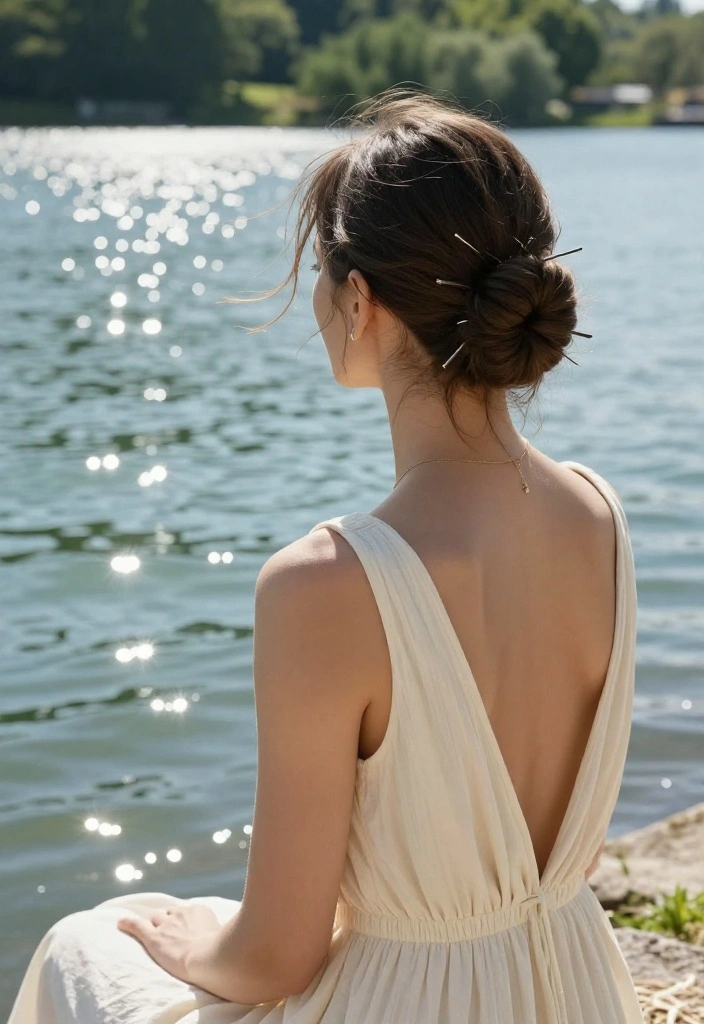 21 Simple Lake Hairstyles That Are Perfect for Short Hair - 14. Knotted Bun 1