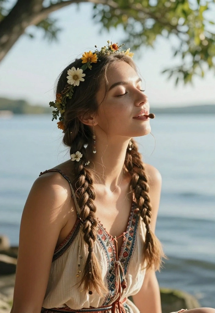 21 Simple Lake Hairstyles That Are Perfect for Short Hair - 15. Boho Braid Crown 1
