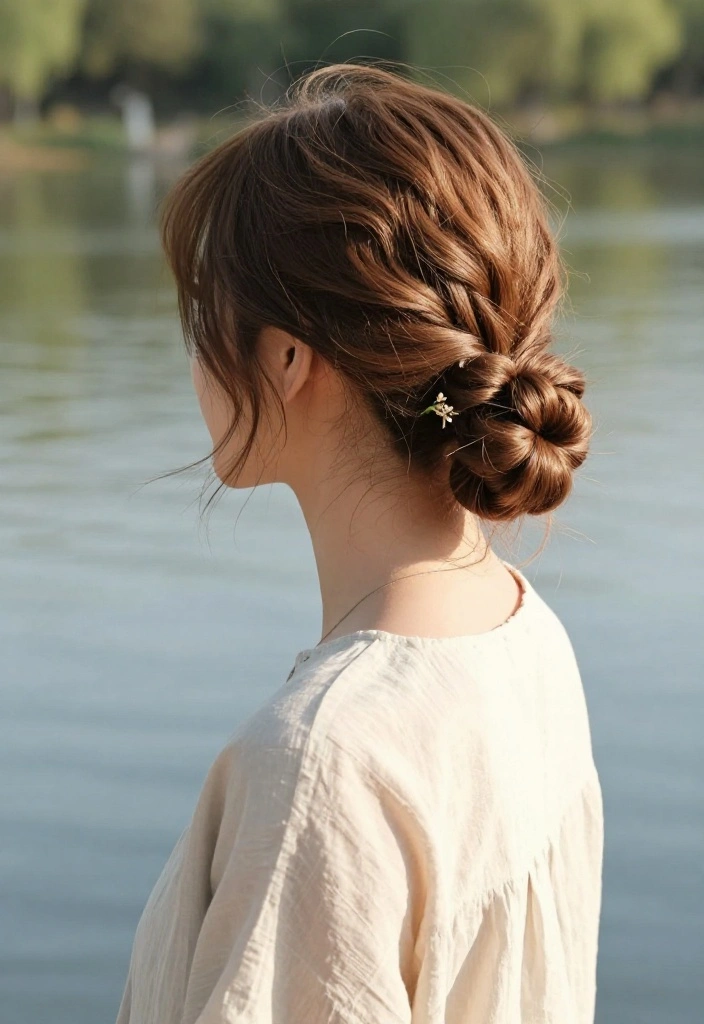 21 Simple Lake Hairstyles That Are Perfect for Short Hair - 3. Twisted Half-Up Style 1