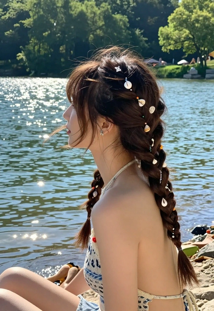 21 Simple Lake Hairstyles That Are Perfect for Short Hair - 7. Beachy Braids 1