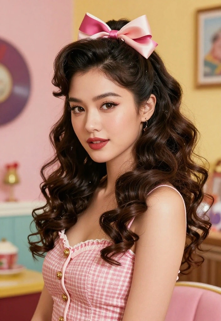 21 Vintage-Inspired Hairstyles with Ribbon for a Classic Feel - 10. The Pin-Up Style 1
