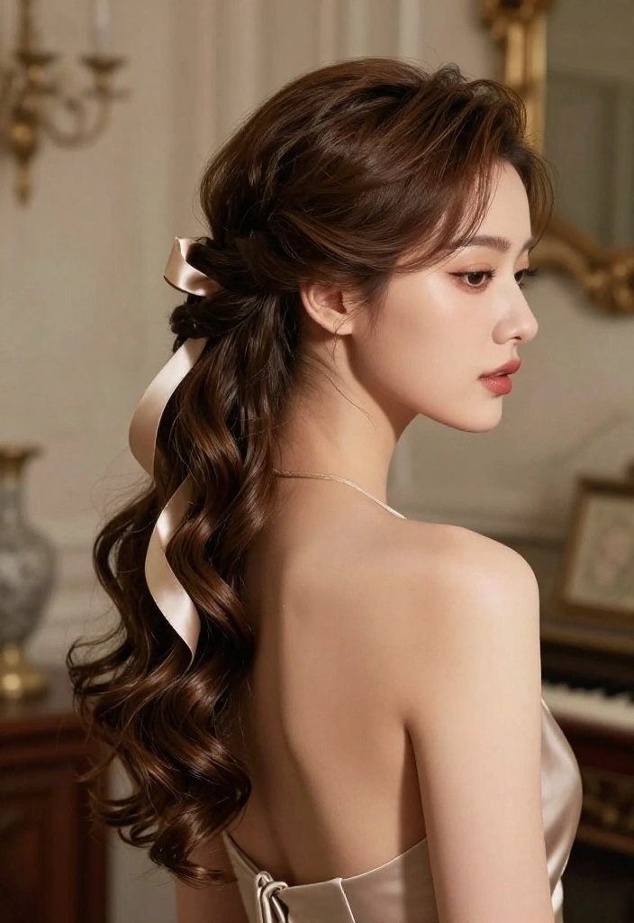 21 Vintage-Inspired Hairstyles with Ribbon for a Classic Feel - 12. The Elegant Low Twist 1
