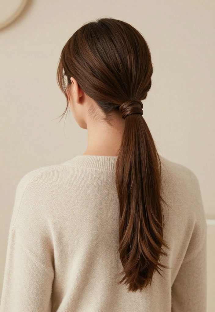 21 Vintage-Inspired Hairstyles with Ribbon for a Classic Feel - 16. The Ribbon-Infused Low Ponytail 1