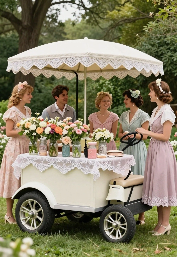 25 Creative Golf Cart Decorating Ideas for Any Occasion - 2. Vintage Elegance 1