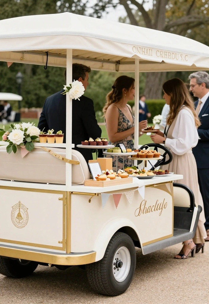 25 Creative Golf Cart Decorating Ideas for Any Occasion - 25. Elegant Charity Gala 1