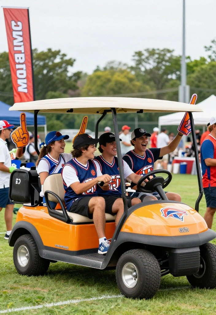 25 Creative Golf Cart Decorating Ideas for Any Occasion - 3. Sports Team Spirit 1