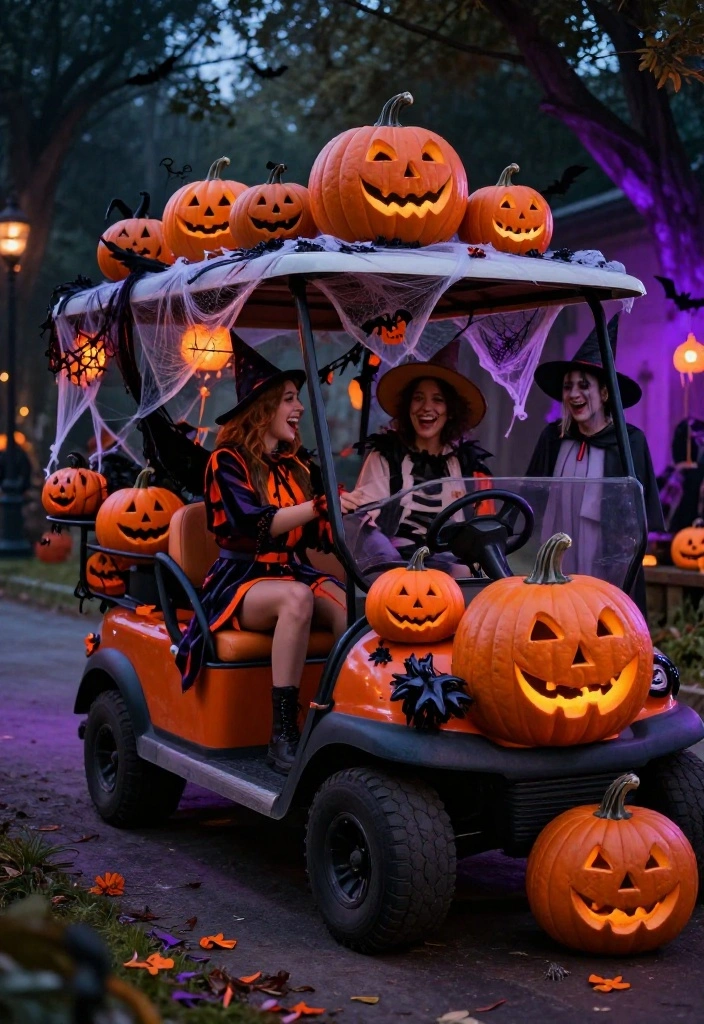 25 Creative Golf Cart Decorating Ideas for Any Occasion - 5. Spooky Halloween Vibes 1