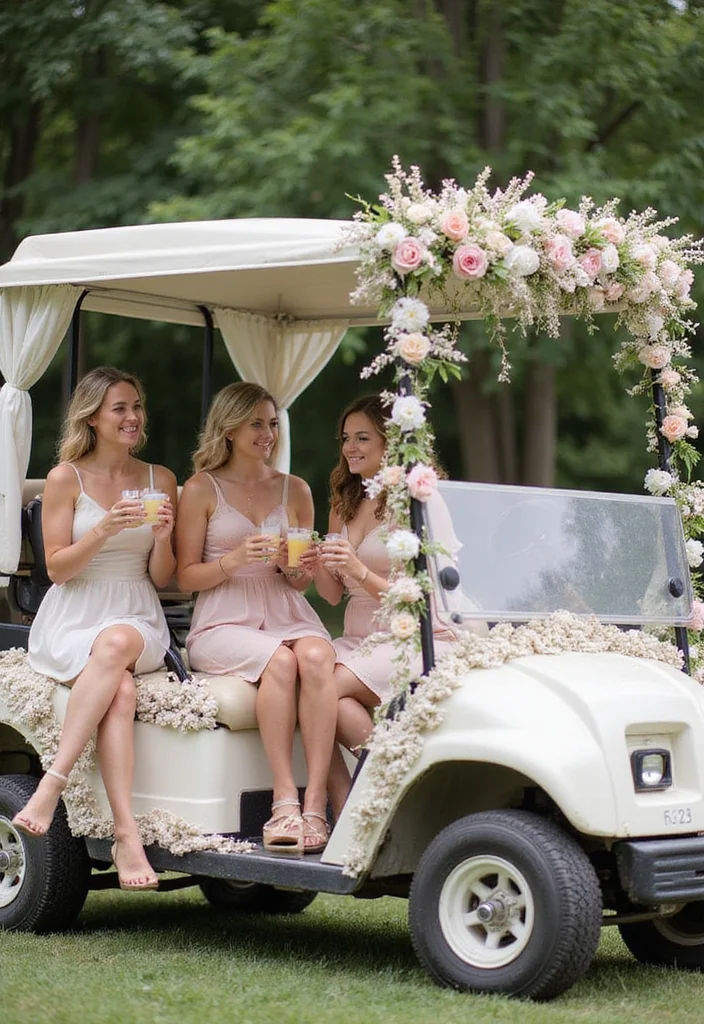 25 Creative Golf Cart Decorating Ideas for Any Occasion - 8. Elegant Bridal Shower 1