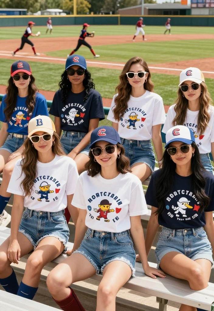 25 Cute Softball Game Outfits to Wear as a Spectator - 1. The Classic Graphic Tee Look 1