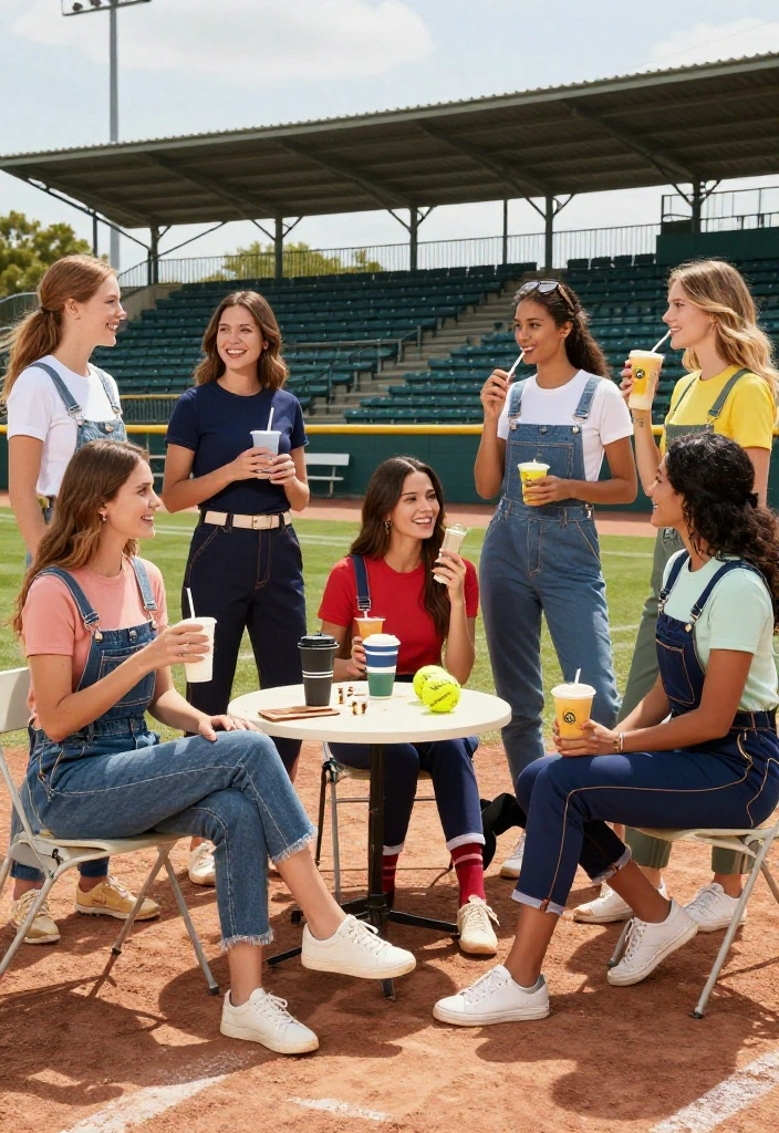 25 Cute Softball Game Outfits to Wear as a Spectator - 11. Lightweight Overalls for Comfort 1