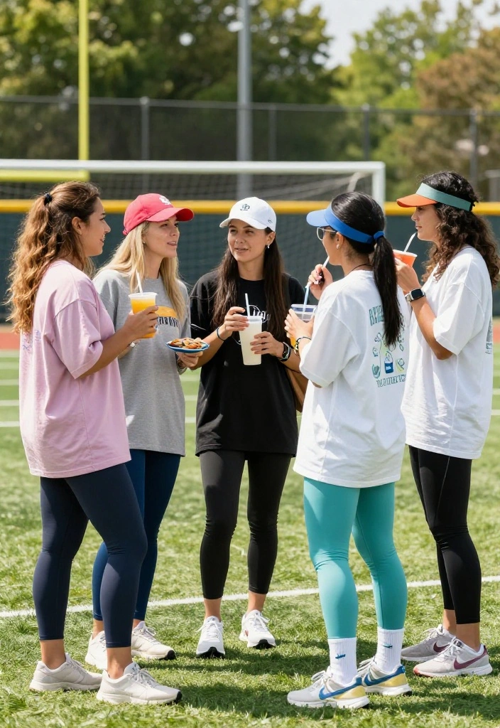 25 Cute Softball Game Outfits to Wear as a Spectator - 14. Comfy Leggings and Oversized Tees 1