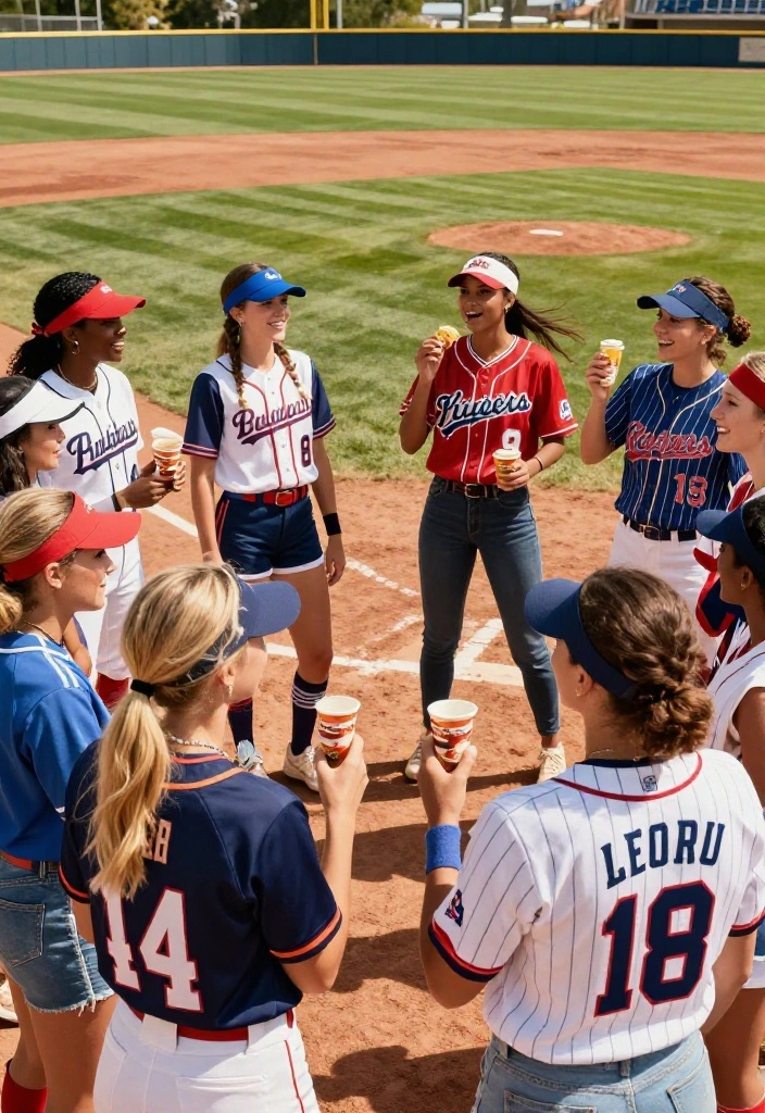 25 Cute Softball Game Outfits to Wear as a Spectator - 15. Team Spirit Attire with Flair 1