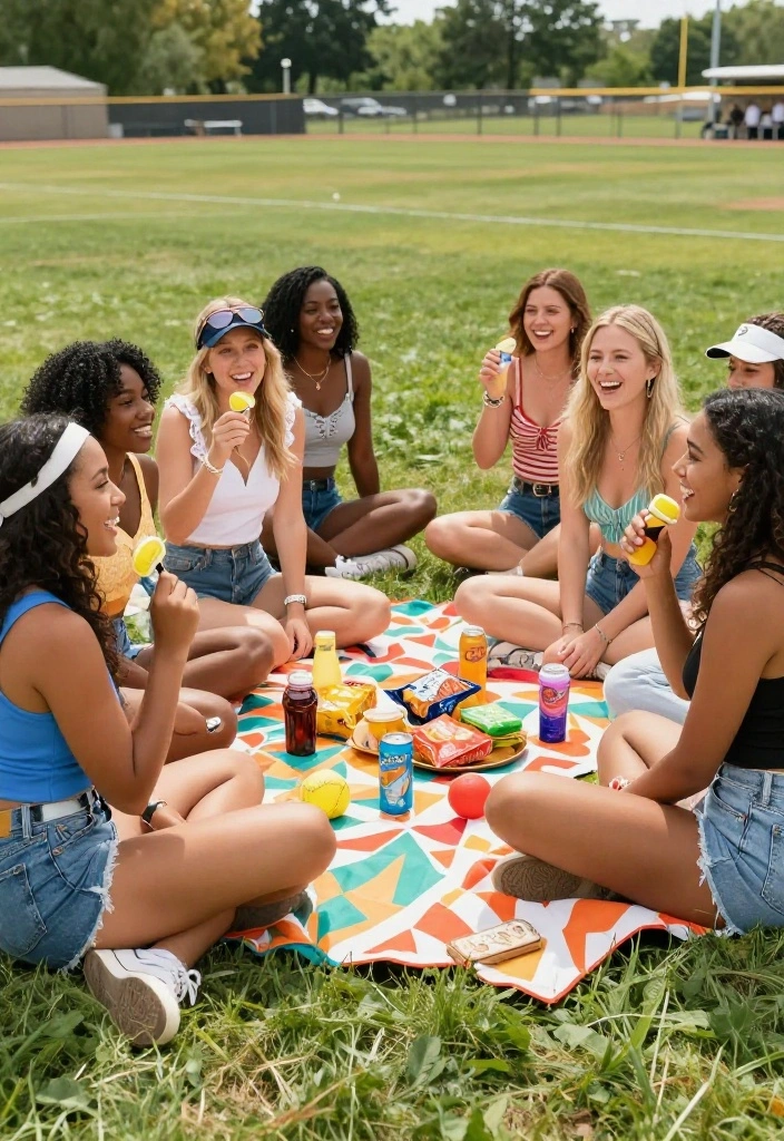 25 Cute Softball Game Outfits to Wear as a Spectator - 25. Tailgate Style with Picnic Vibes 1