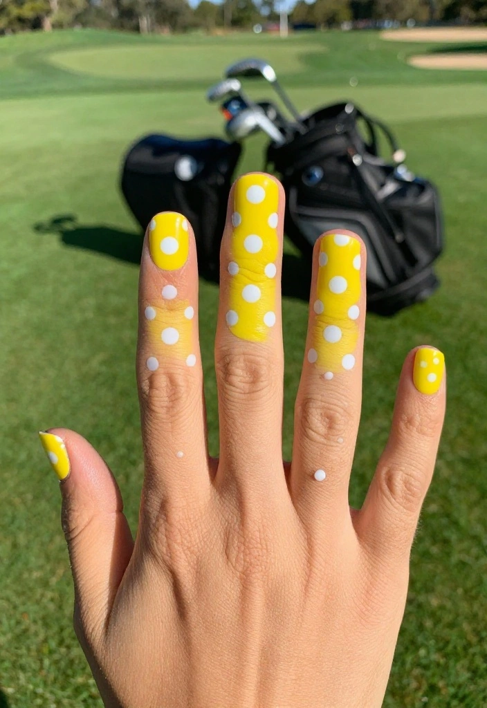 25 Golf Nail Designs That Are Preppy and Course-Approved - 23. Retro Polka Dots 1