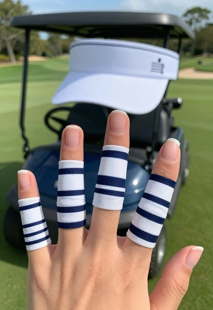 25 Golf Nail Designs That Are Preppy and Course-Approved - 5. Nautical Stripes 1