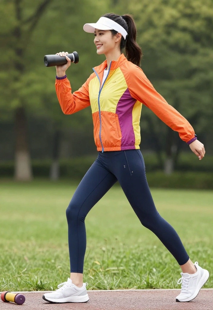 25 Gym Outfits for Women That Are Cute, Functional, and Completely Pinterest-Worthy - 14. Colorful Layers: Light Jackets 1