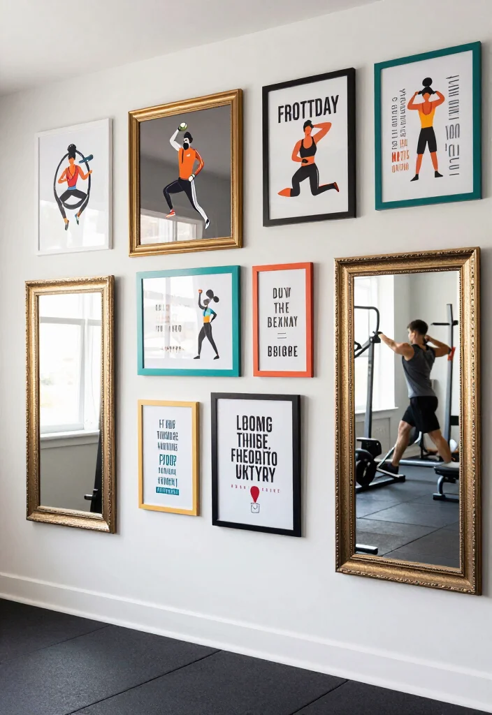 25 Home Gym Ideas to Build the Perfect Workout Space in Any Room of Your House - 11. Fitness Wall Art 1
