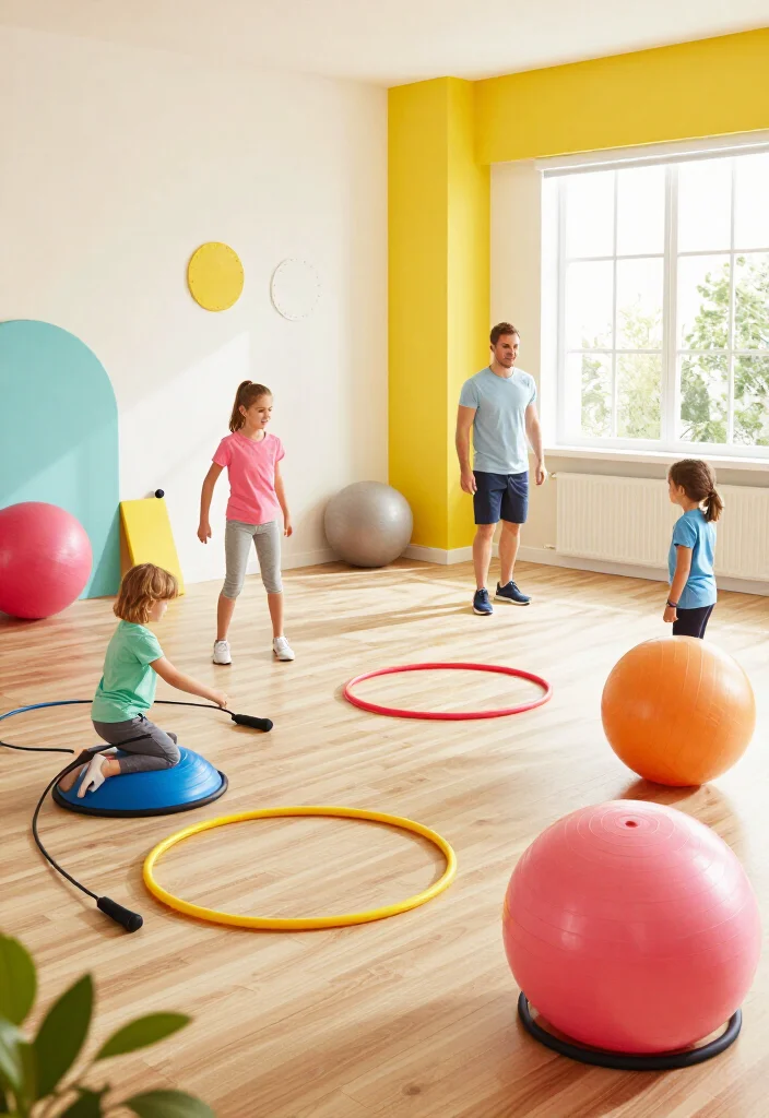 25 Home Gym Ideas to Build the Perfect Workout Space in Any Room of Your House - 16. Family Fitness Area 1
