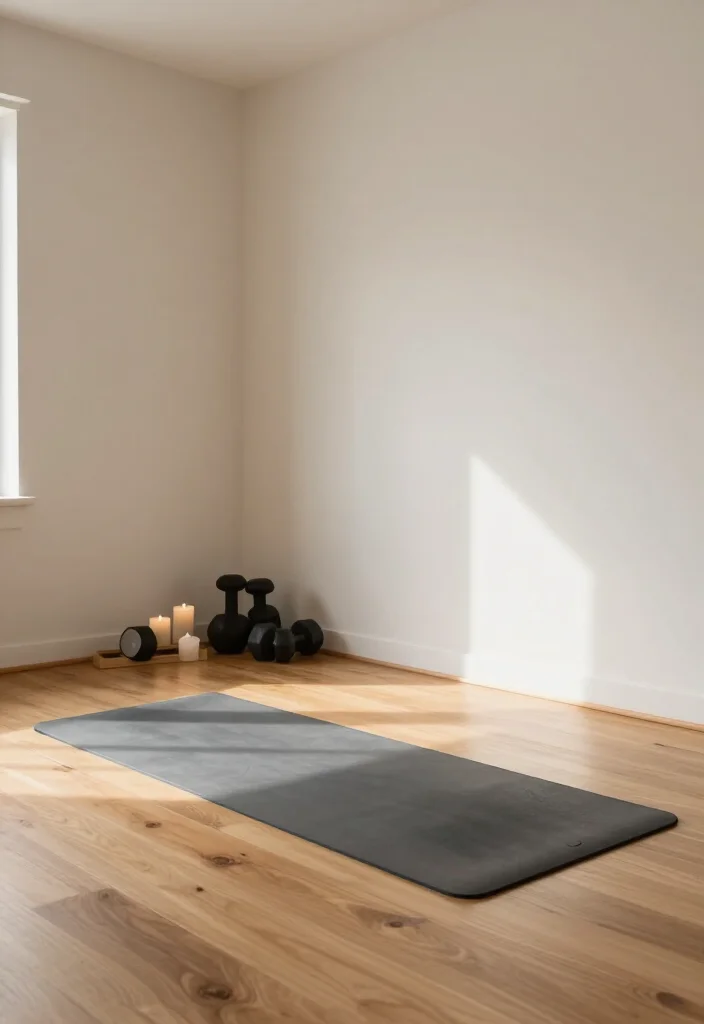 25 Home Gym Ideas to Build the Perfect Workout Space in Any Room of Your House - 2. Minimalist Zen Space 1