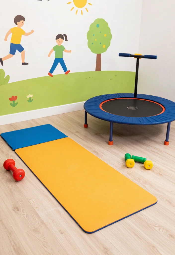 25 Home Gym Ideas to Build the Perfect Workout Space in Any Room of Your House - 7. Colorful Kids' Gym 1