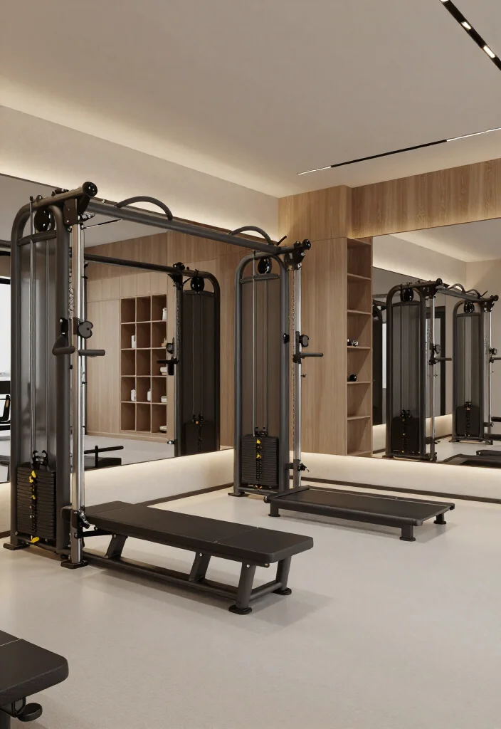 25 Home Gym Ideas to Build the Perfect Workout Space in Any Room of Your House - 8. Modern Fitness Studio 1