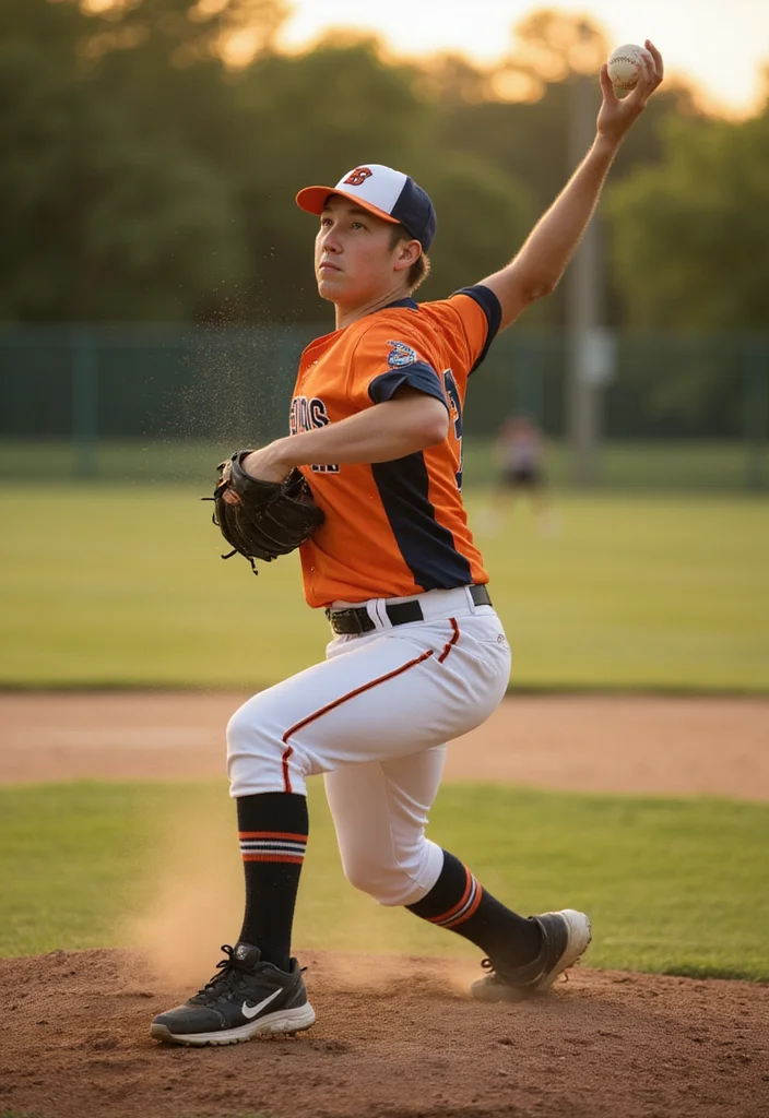30 Baseball Senior Photo Ideas That Capture the Spirit of the Game - 1. Action Shot on the Pitcher's Mound 1