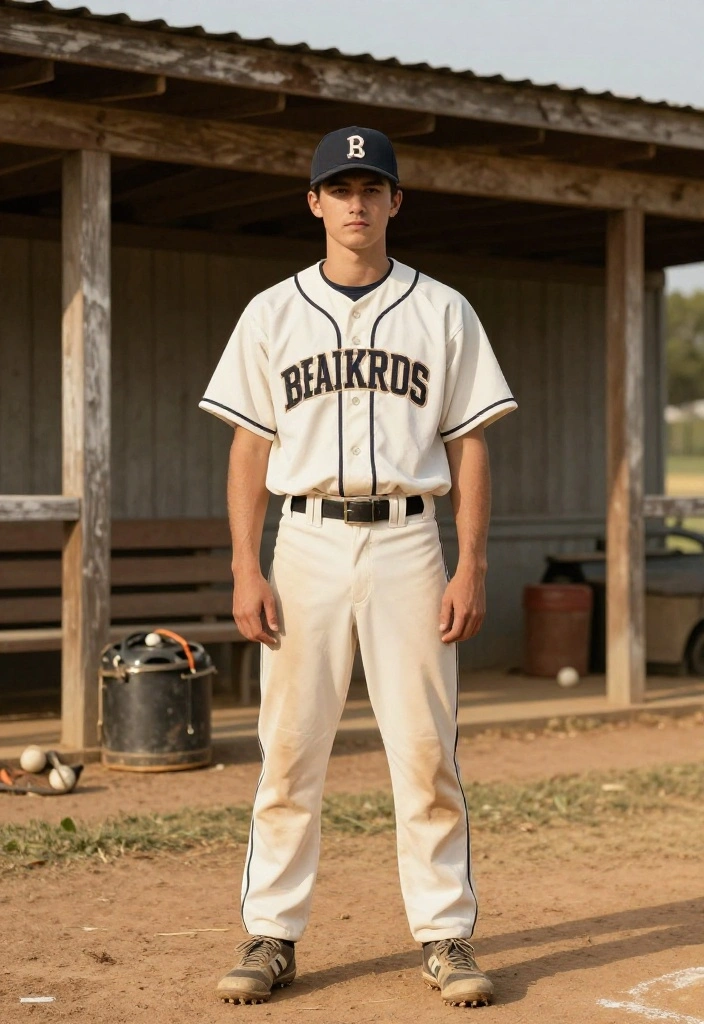 30 Baseball Senior Photo Ideas That Capture the Spirit of the Game - 8. Vintage Baseball Vibes 1