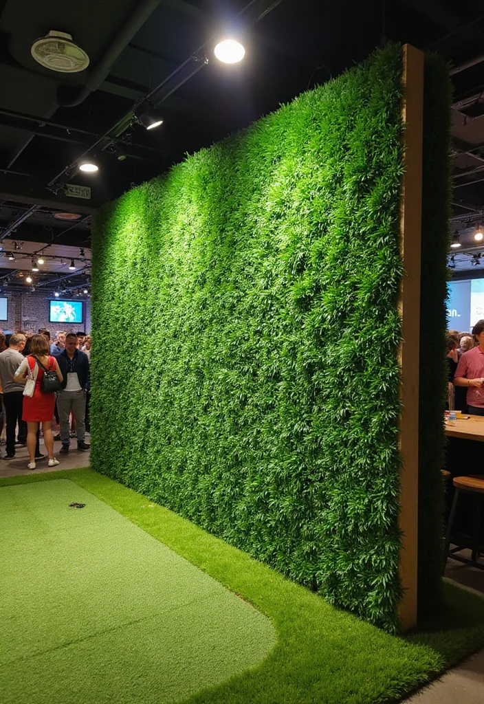 30 Creative Golf Party Decorations That Will Wow Your Guests - 12. Grass Wall Backdrop 1