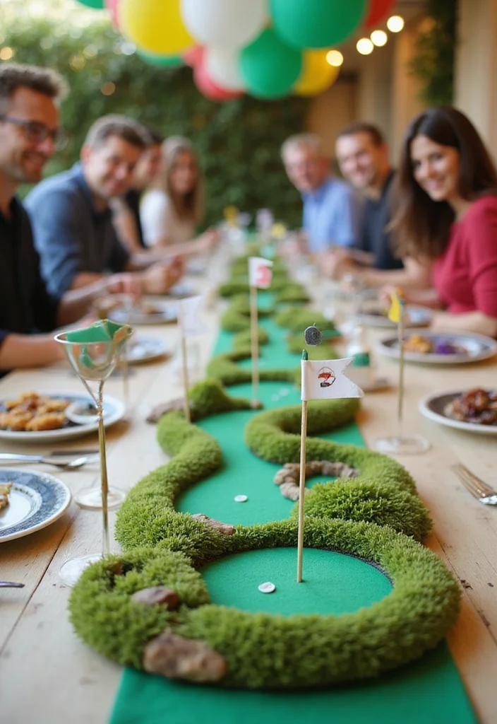 30 Creative Golf Party Decorations That Will Wow Your Guests - 2. Miniature Golf Course Centerpieces 1