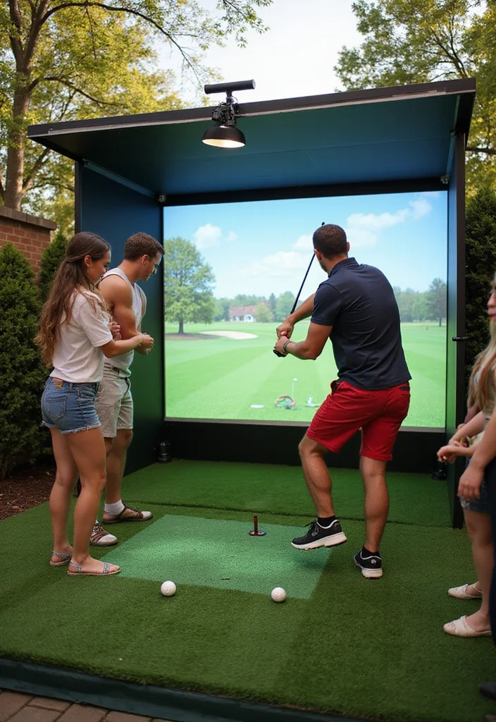 30 Creative Golf Party Decorations That Will Wow Your Guests - 20. Golf Swing Simulator Station 1