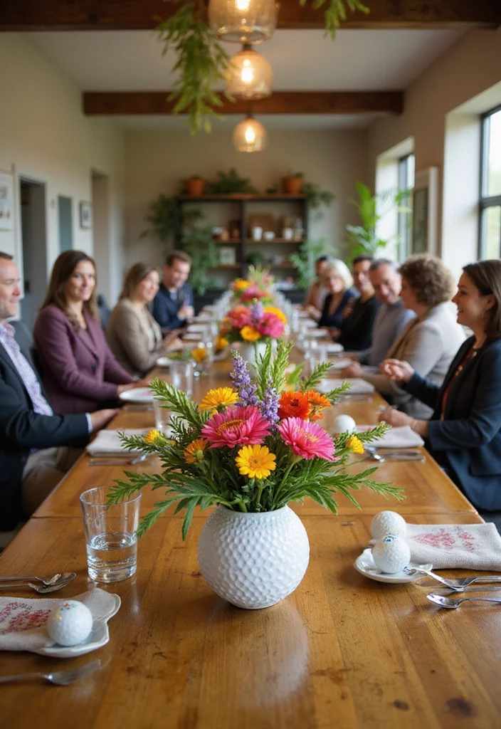 30 Creative Golf Party Decorations That Will Wow Your Guests - 21. Golf Ball Centerpiece Bouquets 1