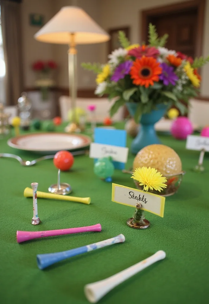 30 Creative Golf Party Decorations That Will Wow Your Guests - 4. Golf Tees Place Cards 1